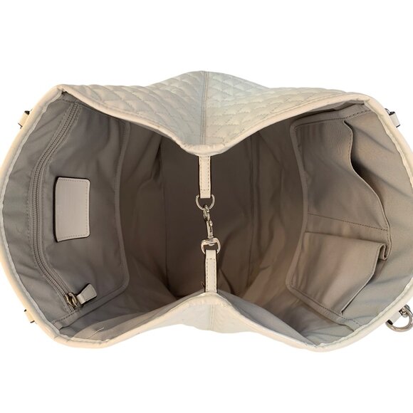 Coach Mewtro F32905 Quilted Leather Tote Bag With Chain Strap & Pockets O10723 - Picture 7 of 15